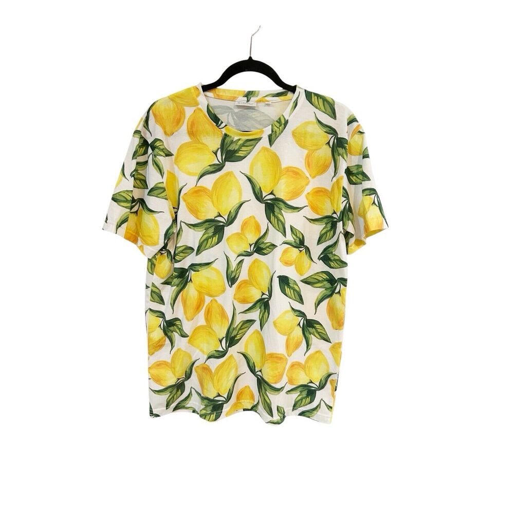 La Divina Costiera Women’s Lemon Print T-Shirt Top Sz XL Designed In Italy